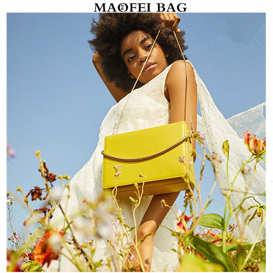 Korean Minimalist Colorful Square Shoulder Bag for Women